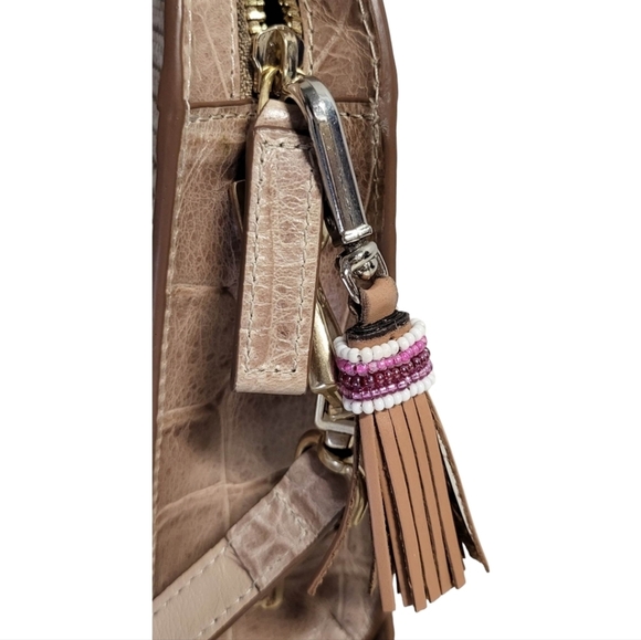 ERIC JAVITS  Dome Zip Latte Handbag - Picture 8 of 16